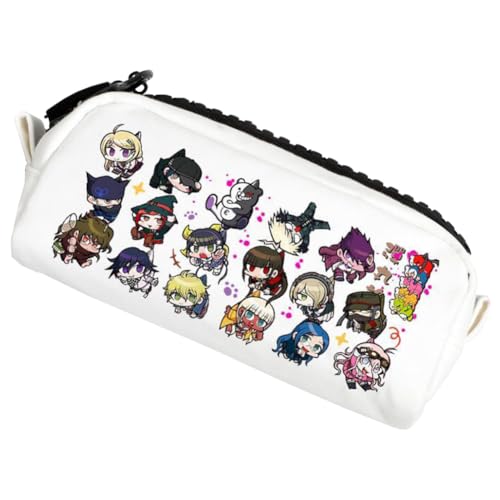 DEXSHUN Nagito Komaeda Federmäppchen Anime Mäppchen Niedliche Cartoon Figuren Naegi Makoto/Saihara Shūichi/Nanami Chiaki Stiftetasche Schreibwaren Tasche für Mädchen Jungen Schulbedarf von DEXSHUN