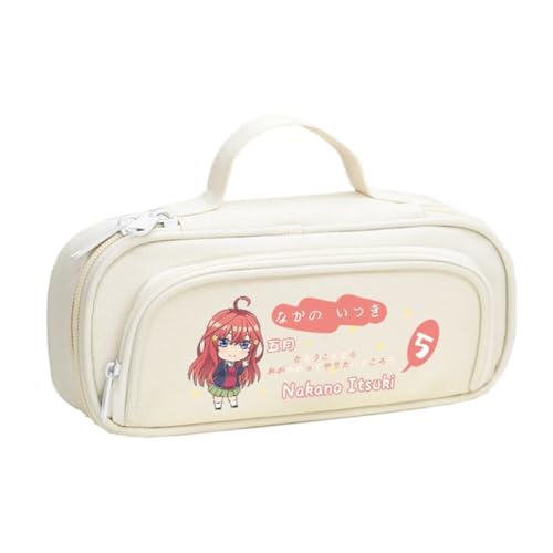 DEXSHUN Nakano Miku Federmäppchen Anime Nakano Ichika Nino Miku Yotsuba Itsuki Federmäppchen Große Kapazität Stifttasche Cartoon Reißverschluss Student Schreibwaren Tasche für Jungen Mädchen von DEXSHUN