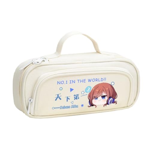 DEXSHUN Nakano Miku Federmäppchen Anime Nakano Ichika Nino Miku Yotsuba Itsuki Federmäppchen Große Kapazität Stifttasche Cartoon Reißverschluss Student Schreibwaren Tasche für Jungen Mädchen von DEXSHUN