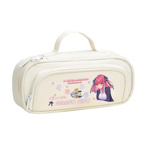 DEXSHUN Nakano Miku Federmäppchen Anime Nakano Ichika Nino Miku Yotsuba Itsuki Federmäppchen Große Kapazität Stifttasche Cartoon Reißverschluss Student Schreibwaren Tasche für Jungen Mädchen von DEXSHUN