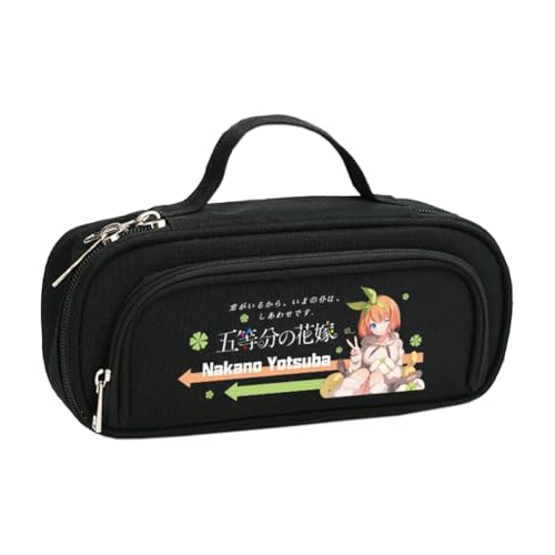DEXSHUN Nakano Miku Federmäppchen Anime Nakano Ichika Nino Miku Yotsuba Itsuki Federmäppchen Große Kapazität Stifttasche Cartoon Reißverschluss Student Schreibwaren Tasche für Jungen Mädchen von DEXSHUN