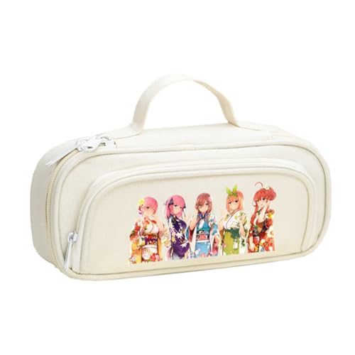 DEXSHUN Nakano Miku Federmäppchen Anime Nakano Ichika Nino Miku Yotsuba Itsuki Federmäppchen Große Kapazität Stifttasche Cartoon Reißverschluss Student Schreibwaren Tasche für Jungen Mädchen von DEXSHUN