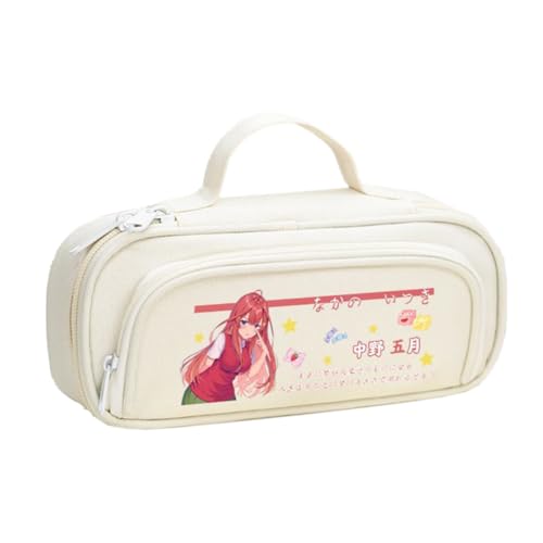 DEXSHUN Nakano Miku Federmäppchen Anime Nakano Ichika Nino Miku Yotsuba Itsuki Federmäppchen Große Kapazität Stifttasche Cartoon Reißverschluss Student Schreibwaren Tasche für Jungen Mädchen von DEXSHUN