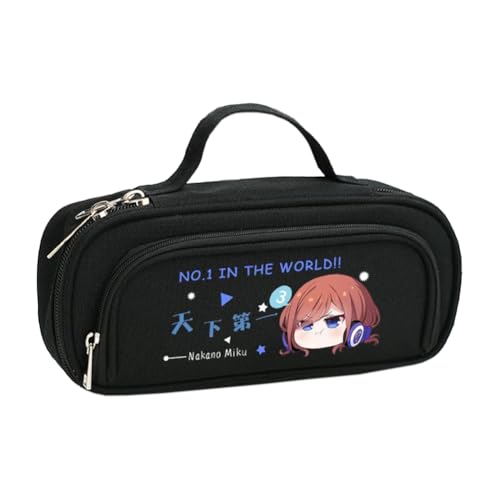 DEXSHUN Nakano Miku Federmäppchen Anime Nakano Ichika Nino Miku Yotsuba Itsuki Federmäppchen Große Kapazität Stifttasche Cartoon Reißverschluss Student Schreibwaren Tasche für Jungen Mädchen von DEXSHUN
