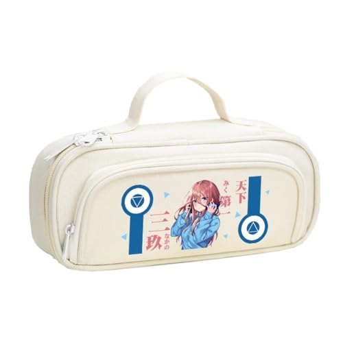 DEXSHUN Nakano Miku Federmäppchen Anime Nakano Ichika Nino Miku Yotsuba Itsuki Federmäppchen Große Kapazität Stifttasche Cartoon Reißverschluss Student Schreibwaren Tasche für Jungen Mädchen von DEXSHUN