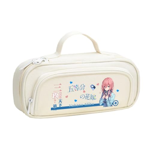 DEXSHUN Nakano Miku Federmäppchen Anime Nakano Ichika Nino Miku Yotsuba Itsuki Federmäppchen Große Kapazität Stifttasche Cartoon Reißverschluss Student Schreibwaren Tasche für Jungen Mädchen von DEXSHUN