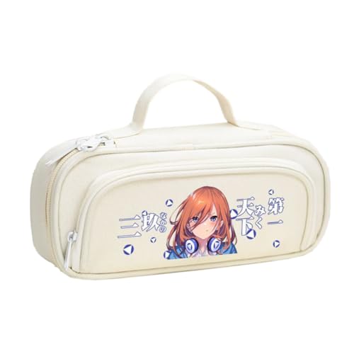 DEXSHUN Nakano Miku Federmäppchen Anime Nakano Ichika Nino Miku Yotsuba Itsuki Federmäppchen Große Kapazität Stifttasche Cartoon Reißverschluss Student Schreibwaren Tasche für Jungen Mädchen von DEXSHUN