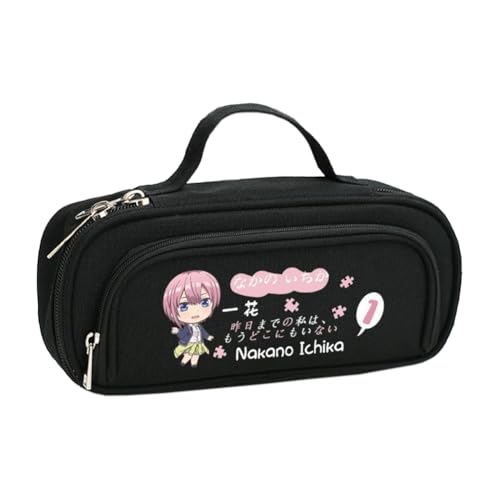 DEXSHUN Nakano Miku Federmäppchen Anime Nakano Ichika Nino Miku Yotsuba Itsuki Federmäppchen Große Kapazität Stifttasche Cartoon Reißverschluss Student Schreibwaren Tasche für Jungen Mädchen von DEXSHUN