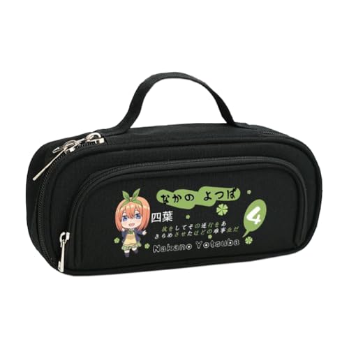 DEXSHUN Nakano Miku Federmäppchen Anime Nakano Ichika Nino Miku Yotsuba Itsuki Federmäppchen Große Kapazität Stifttasche Cartoon Reißverschluss Student Schreibwaren Tasche für Jungen Mädchen von DEXSHUN