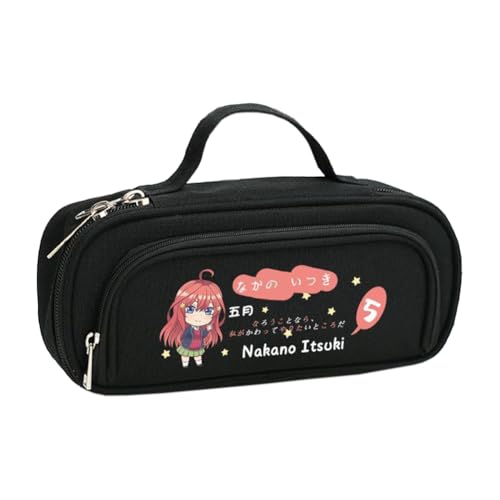 DEXSHUN Nakano Miku Federmäppchen Anime Nakano Ichika Nino Miku Yotsuba Itsuki Federmäppchen Große Kapazität Stifttasche Cartoon Reißverschluss Student Schreibwaren Tasche für Jungen Mädchen von DEXSHUN