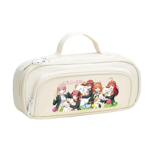 DEXSHUN Nakano Miku Federmäppchen Anime Nakano Ichika Nino Miku Yotsuba Itsuki Federmäppchen Große Kapazität Stifttasche Cartoon Reißverschluss Student Schreibwaren Tasche für Jungen Mädchen von DEXSHUN
