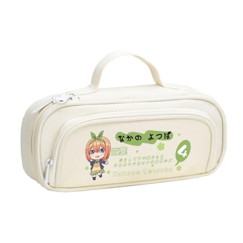 DEXSHUN Nakano Miku Federmäppchen Anime Nakano Ichika Nino Miku Yotsuba Itsuki Federmäppchen Große Kapazität Stifttasche Cartoon Reißverschluss Student Schreibwaren Tasche für Jungen Mädchen von DEXSHUN