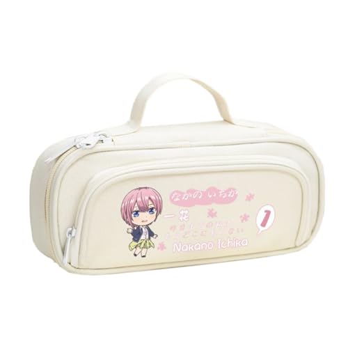 DEXSHUN Nakano Miku Federmäppchen Anime Nakano Ichika Nino Miku Yotsuba Itsuki Federmäppchen Große Kapazität Stifttasche Cartoon Reißverschluss Student Schreibwaren Tasche für Jungen Mädchen von DEXSHUN