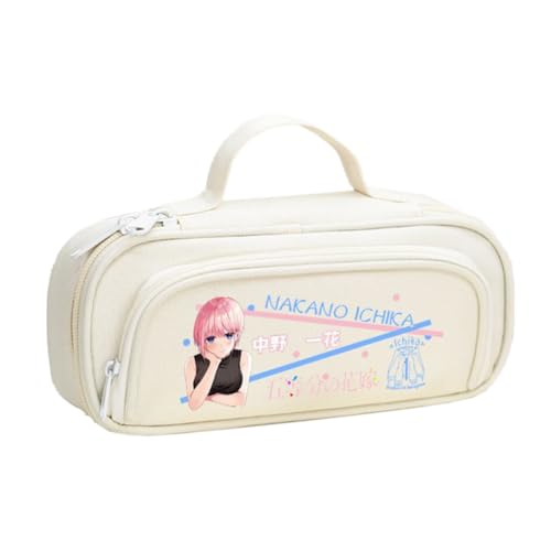 DEXSHUN Nakano Miku Federmäppchen Anime Nakano Ichika Nino Miku Yotsuba Itsuki Federmäppchen Große Kapazität Stifttasche Cartoon Reißverschluss Student Schreibwaren Tasche für Jungen Mädchen von DEXSHUN