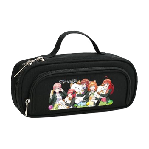 DEXSHUN Nakano Miku Federmäppchen Anime Nakano Ichika Nino Miku Yotsuba Itsuki Federmäppchen Große Kapazität Stifttasche Cartoon Reißverschluss Student Schreibwaren Tasche für Jungen Mädchen von DEXSHUN