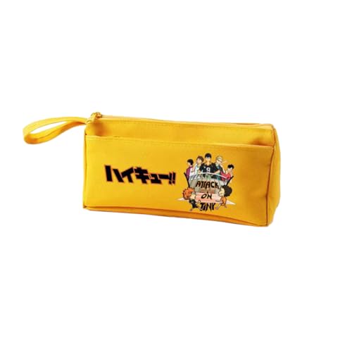 DEXSHUN Shoyo Hinata Federmäppchen Anime Große Kapazität Stift Tasche Shoyo Hinata/Tobio Kageyama/Kuroo Tetsurou/Kozume Kenma Multi-Funktions-Schreibwaren Fall Studenten Schreibwaren Tasche von DEXSHUN
