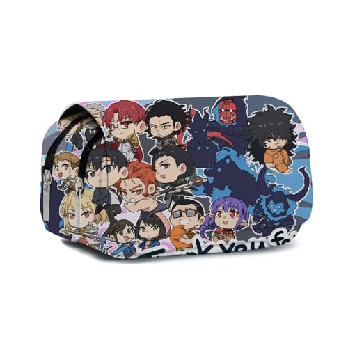 DEXSHUN Sung Jin Woo Federmäppchen Anime Cha Hae-In Pencil case Cartoon Schreibwaren Doppelschichtiger 3D-Druck Federmäppchen Große Stifttasche für Mädchen Jungen von DEXSHUN