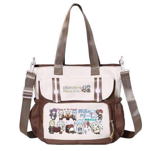 Frieren Umhängetasche Anime Frieren/Fern/Himmel/Stark Handtasche Große Handbag Aime Merch Crossbody Tasche Einkaufstaschen Geschenk von DEXSHUN
