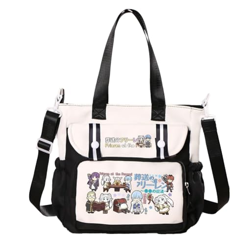 Frieren Umhängetasche Anime Frieren/Fern/Himmel/Stark Handtasche Große Handbag Aime Merch Crossbody Tasche Einkaufstaschen Geschenk von DEXSHUN