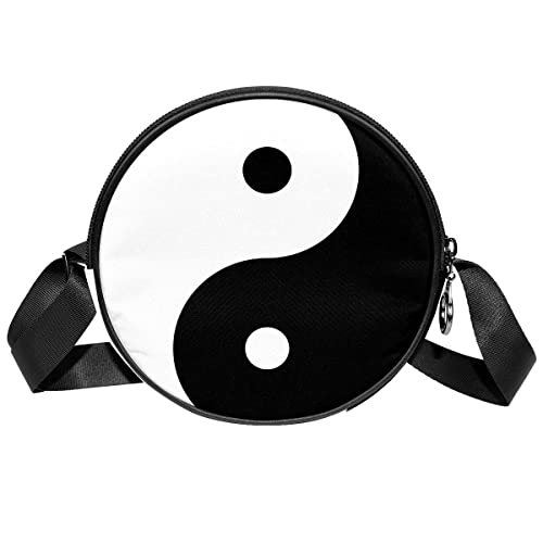 DEYYA Runder Crossbody Yin Yang Trans Print Schultertasche Top Griff Tote Handtasche für Frauen von DEYYA