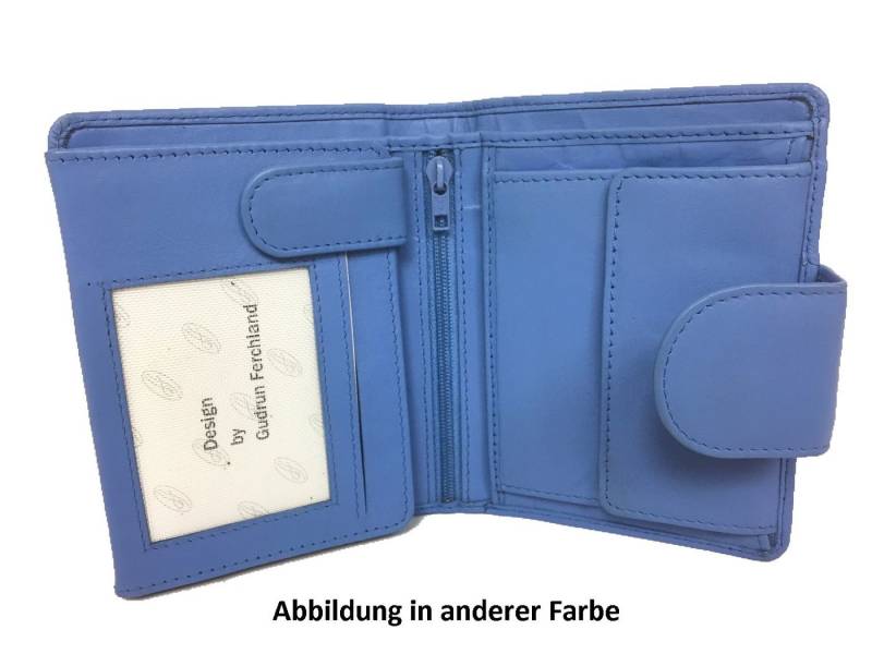 DF Geldbörse hellgrüne Damenbrieftasche mit Druckknopf Ledergeldbörse green 2/9 von DF