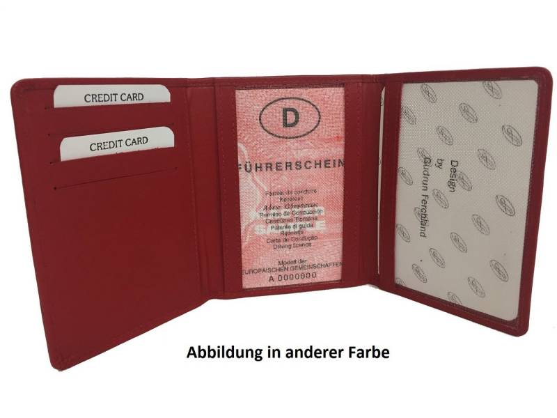 DF Kartenetui rote Ausweismappe Dokumentenhülle Leder red 01/09 von DF