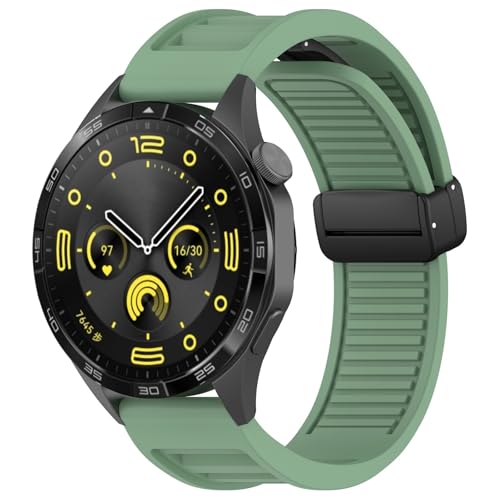 DFAMIN 22 mm Träger für Huawei GT3 SE/Watch 4pro Silicon Magnetic Schnalle Band für Huawei Uhr GT2 3 4 GT3 Pro 46 -mm -Armband Armbänder(Green,Watch 3 Pro) von DFAMIN