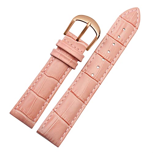 DFAMIN Für Brand Watch Bracelet Belt Woman Watchbänder echtes Leder -Armband -Band 10 12 14 16 18 20 22mm Multicolor -Uhren -Bänder(Pink rosegold,22mm) von DFAMIN