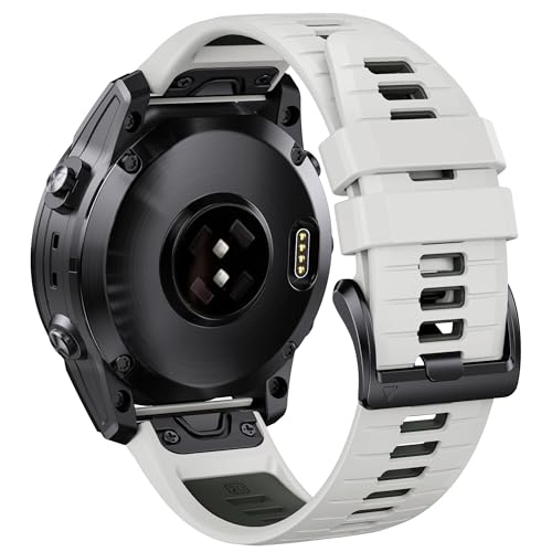 DFAMIN Für Fenix ​​6S Uhrenarmband/Fenix ​​7S Uhrenarmband/Fenix ​​5S Uhrenarmband 20 mm Silikon-Uhrenarmband für Fenix ​​5S Plus/Fenix ​​6S Pro/Instinct 2S(Fog Gray-Dark Green) von DFAMIN