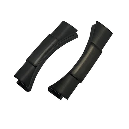 DFAMIN Silber Gold Schwarz Rose Solides gebogenes Endglied Endglied 20 mm 21 mm Nur für Submariner GMT Daytona 116610 Uhrenarmband Gummileder(Black) von DFAMIN