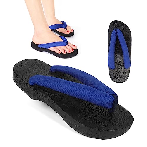 Holz Flip Flops,Clogs Flip Flops Sandalen,Japanische Holzschuhe,Japan Schuhe Geta,Traditionelle Samurai Geta,Offen Japanische HöLzerne Clogs,Cosplay-Schuhe Ninja von DFANCE