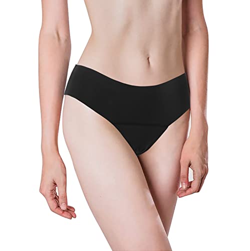 DFBF Damen-Bademode, Menstruations-Bikini, Badeanzug, Periodenhöschen, hohe Taille, Badeanzug, für Teenager und Mädchen, A-schwarz, 50 von DFBF