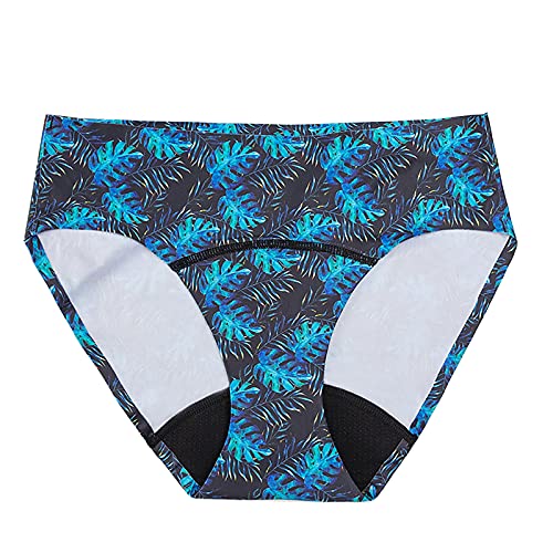 DFBF Damen-Bademode, Menstruations-Bikinihose, Badeanzug, Periodenhöschen, hohe Taille, Badeanzug für Teenager und Mädchen, B-Blau, XL von DFBF