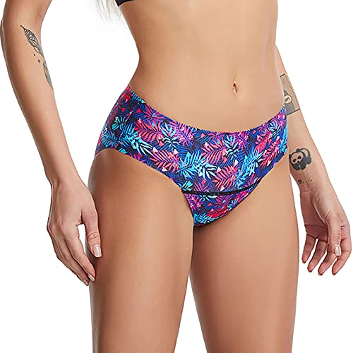 DFBF Damen Bikinihose Periode Bademode Menstruation Auslaufsicher Bikinihose Mid Waist Badehose für Teenager Mädchen, B-hot Pink, S von DFBF