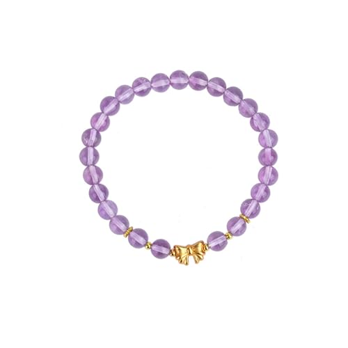 DFEPPJHG Amethyst Schleifenperlenarmband von DFEPPJHG