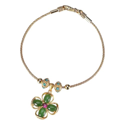 DFEPPJHG Armband Aus Vierblättrigem Kleeblatt Aus Hetian-Jade DFEPPJHG Armband Aus Vierblättrigem Kleeblatt Aus Hetian-Jade von DFEPPJHG