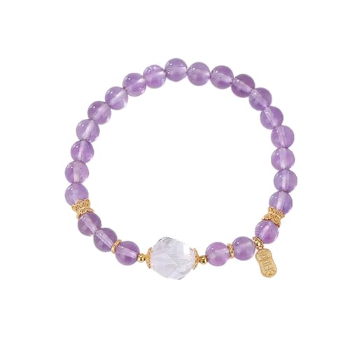 DFEPPJHG Armband Mit Amethyst- Und Weißen Kristallperlen DFEPPJHG Armband Mit Amethyst- Und Weißen Kristallperlen von DFEPPJHG