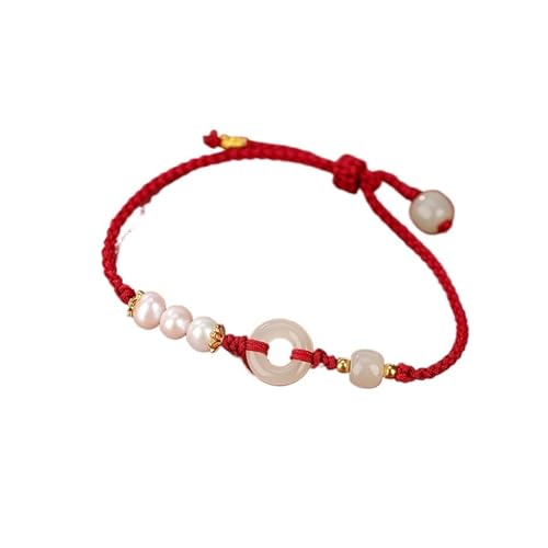 DFEPPJHG Armband Mit Peace-Schnalle Aus Hetian-Jadeperlen(B_OneSize) von DFEPPJHG