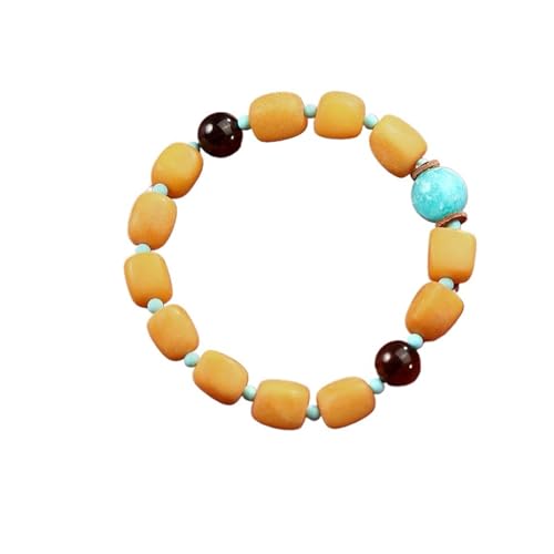 DFEPPJHG Bernstein Bienenwachs Armband Türkis Armband Unregelmäßig(B_O) von DFEPPJHG