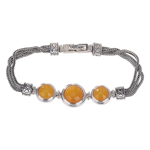 DFEPPJHG Bienenwachs-Armband Mit Runden Perlen Im Chinesischen Stil, Distressed-Schmuck von DFEPPJHG
