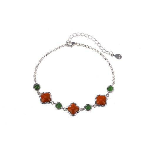 DFEPPJHG Damen-Armband Aus Vierblättrigem Kleeblatt Aus Hetian-Jaspis Von Nanhong DFEPPJHG Damen-Armband Aus Vierblättrigem Kleeblatt Aus Hetian-Jaspis Von Nanhong von DFEPPJHG