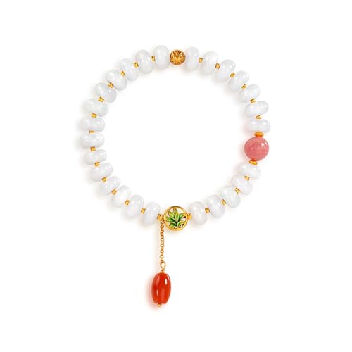 DFEPPJHG Damen Rhodonit Glücksperlen Armband Anhänger DFEPPJHG Damen Rhodonit Glücksperlen Armband Anhänger von DFEPPJHG