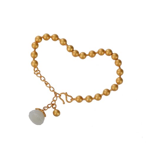 DFEPPJHG Damenarmband Aus Hetian-Jade Mit Lotusperlen(G_OneSize) von DFEPPJHG