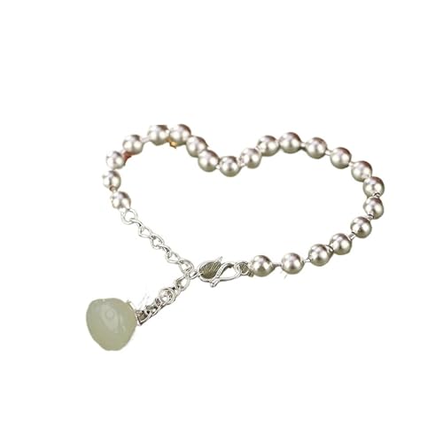 DFEPPJHG Damenarmband Aus Hetian-Jade Mit Lotusperlen(S) von DFEPPJHG