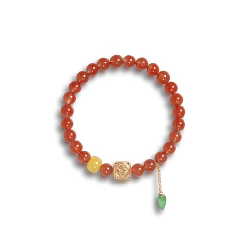 DFEPPJHG Damenarmband Aus Rotem Achat Und Bienenwachs DFEPPJHG Damenarmband Aus Rotem Achat Und Bienenwachs von DFEPPJHG