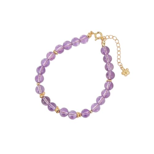 DFEPPJHG Damenarmband Mit Runden Amethystperlen DFEPPJHG Damenarmband Mit Runden Amethystperlen von DFEPPJHG