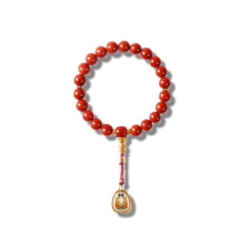 DFEPPJHG Damenarmband Mit Runden Perlen Und Goldenem Emaille-Anhänger DFEPPJHG Damenarmband Mit Runden Perlen Und Goldenem Emaille-Anhänger von DFEPPJHG