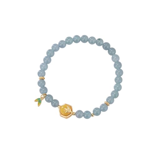 DFEPPJHG Elastisches Armband Mit Bambusblättern In Blau DFEPPJHG Elastisches Armband Mit Bambusblättern In Blau von DFEPPJHG