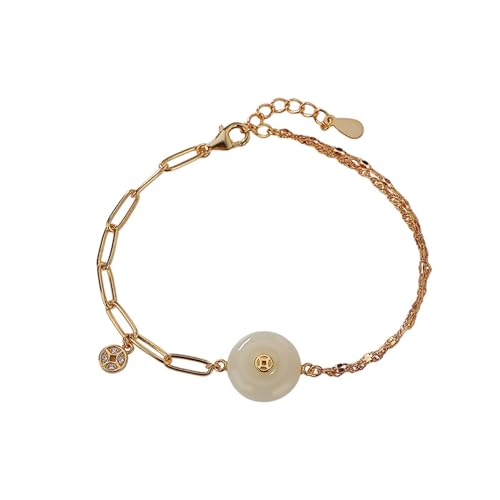 DFEPPJHG Hetian Jade Armband Frieden Schnalle Handschmuck(G_OneSize) von DFEPPJHG