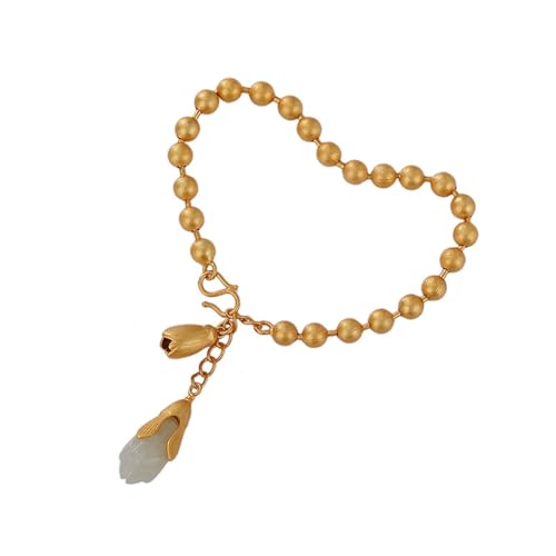 DFEPPJHG Hetian Jade Armband Magnolia Runde Perlen(G_OneSize) von DFEPPJHG